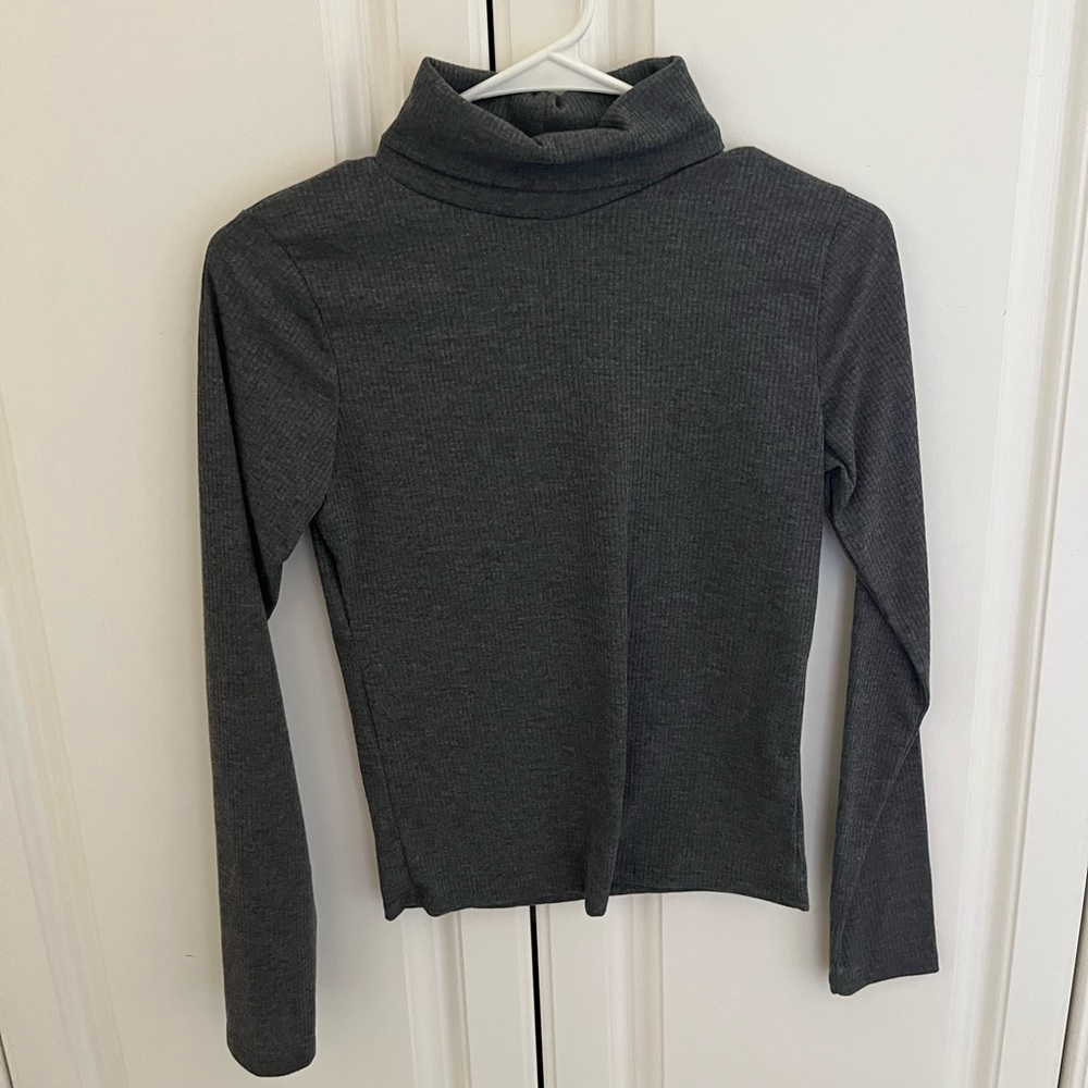 Gray long sleeve turtle neck